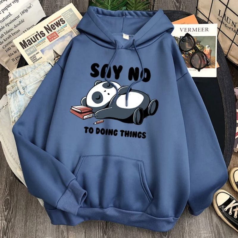 Say No hoddie sweater casual fashion remaja