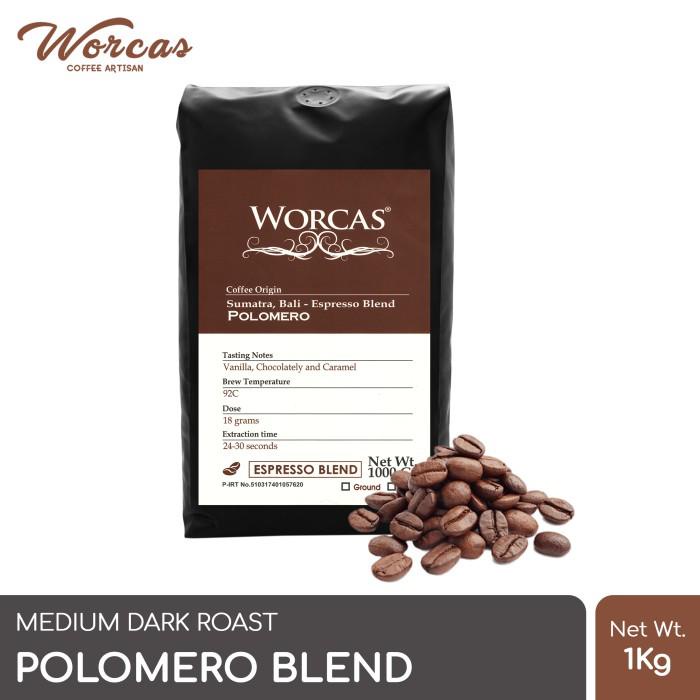 

KOPI POLOMERO ESPRESSO BLEND 1 KG (BIJI/BUBUK) WORCAS COFFEE - KOPI BIJI