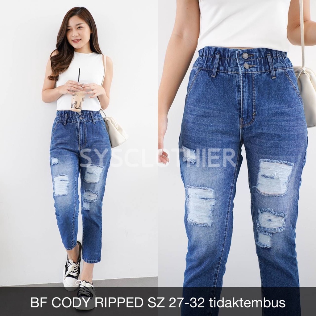 CELANA JEANS WANITA BF CODY RIPPED SERIES-SYSCLOTHIER