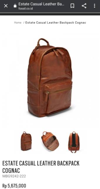 estate casual leather backpack