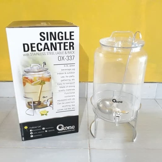 Single Decanter with Stainless Steel Ladge &amp; Rack Oxone OX-337