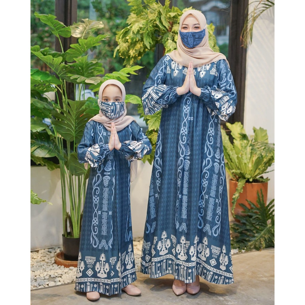 Gamis Wanita Kia Maxi Motif | Fashion Muslim Wanita | Dress Muslim Wanita Busui Friendly All Size-2