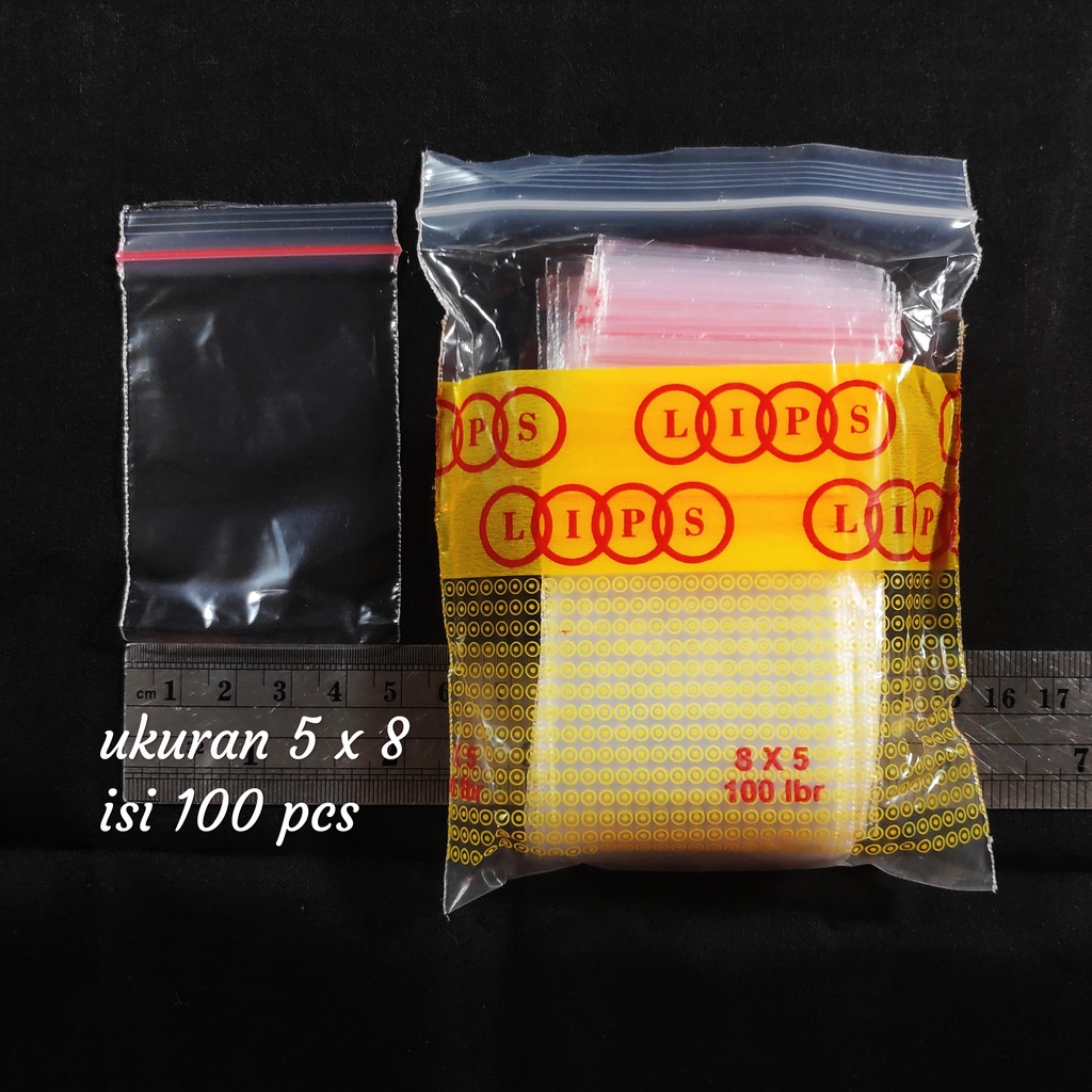 plastik klip uk 5x8 (100pcs) - plastik obat - plastik zipper