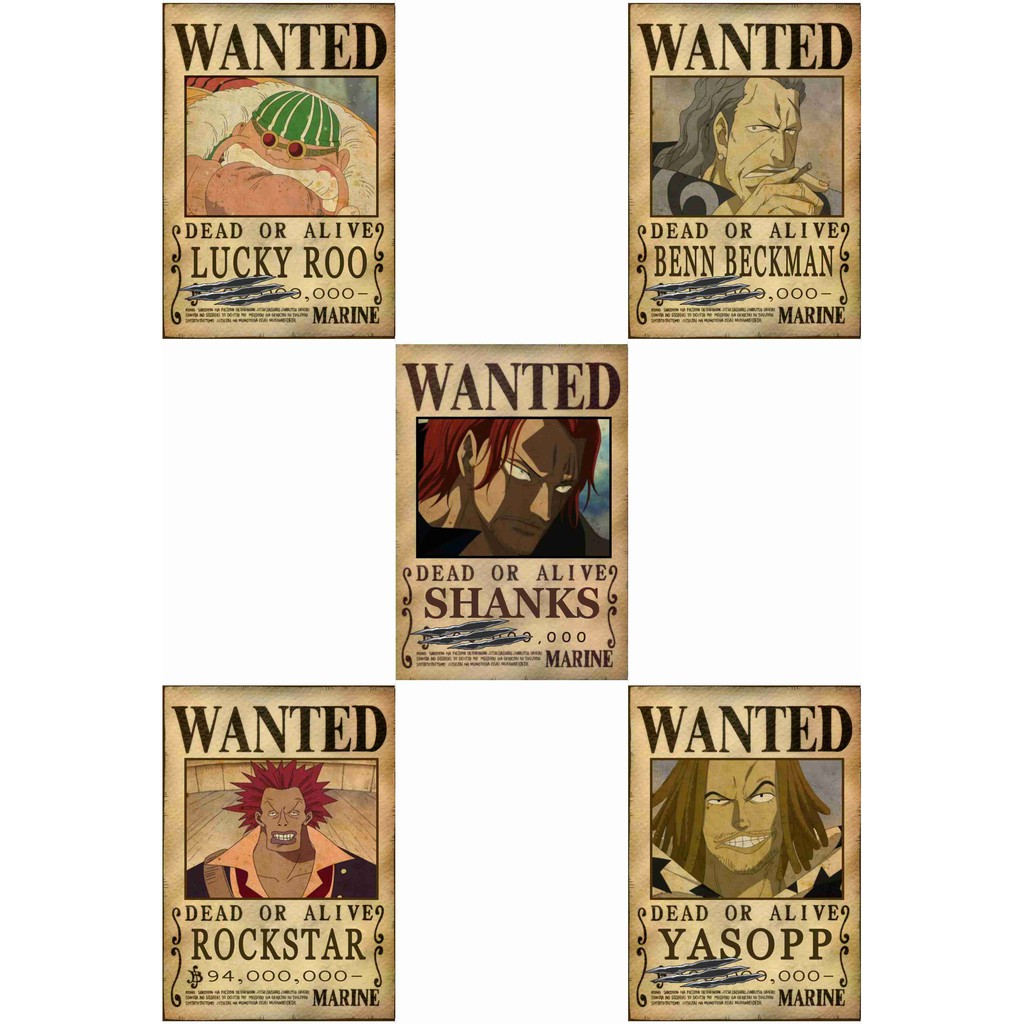 Poster Bounty One Piece ShanksCrew