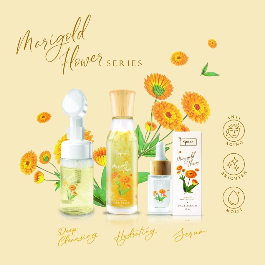 N'PURE Marigold Series | NPURE Facial Wash Facial Foam N Pure Toner Face Serum Eye Power Serum