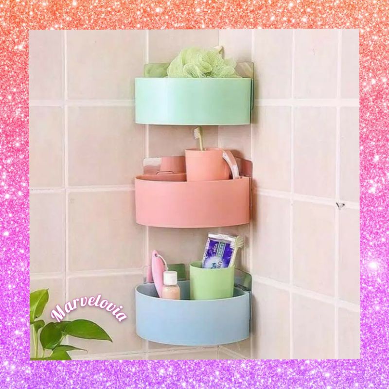 Triangle Shelves Rak Sudut Tempat Sabun Serbaguna Kamar Mandi WC