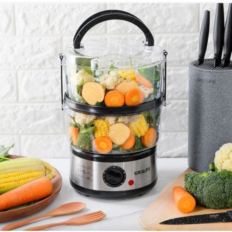 IDEALIFE IL-114 Food Steamer Pengukus Makanan Sayur Daging Jagung IL 114 Makan Sayuran Ayam Sapi terbaik murah bergaransi resmi