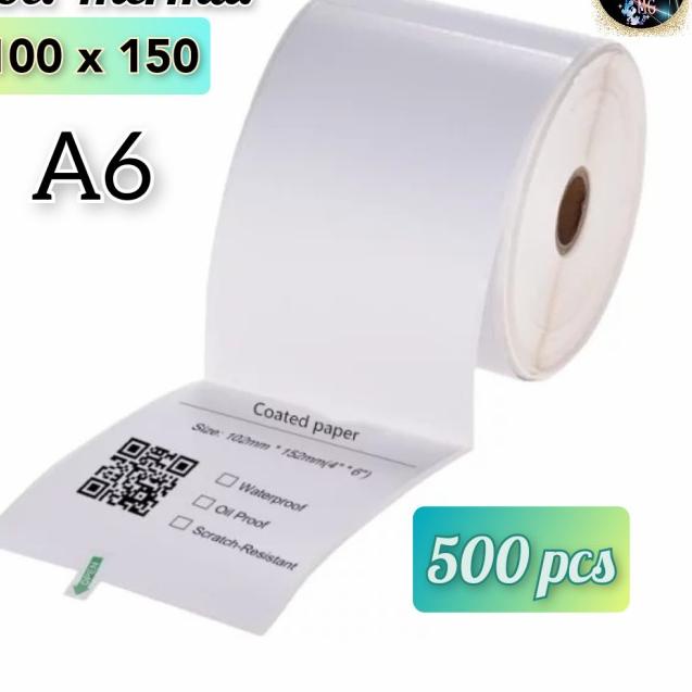 

♛ Label Sticker Thermal 100x150 Kertas Thermal Bare A6 500 pcs ♪