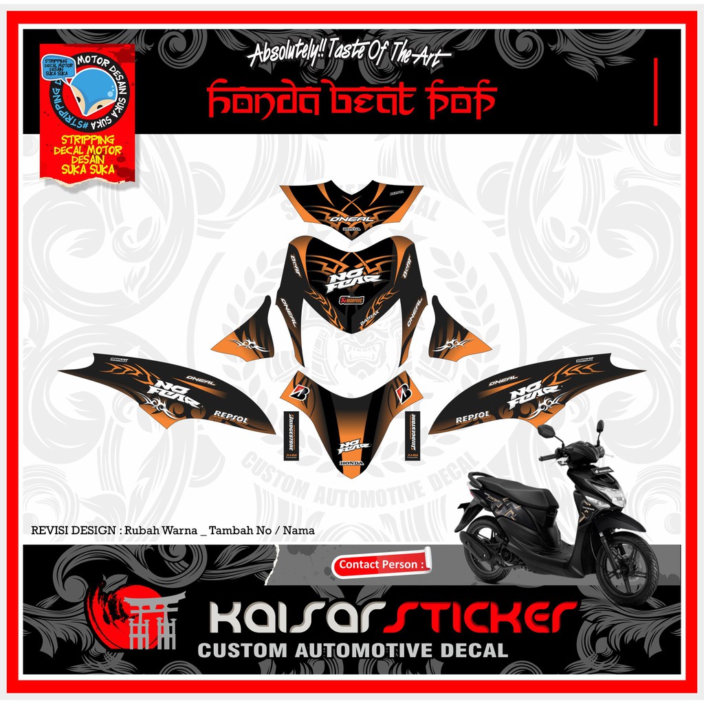 DECAL STICKER MOTOR FULL BODY BEAT POP DECAL BEAT POP TRIBAL