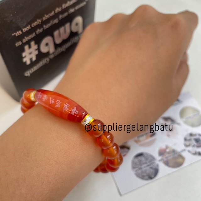 gelang batu chinese unisex pria wanita tibet hoki om mani padme hum supplier bahan aksesoris craft keberuntungan persahabatan hadiah