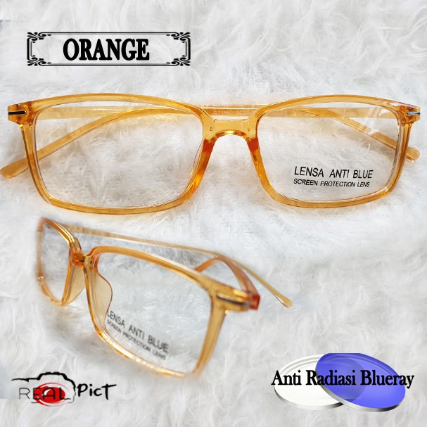 Promo frame + lensa blueray anti radiasi frame kaca mata fashion pria dan wanita terbaru Eye Glasses