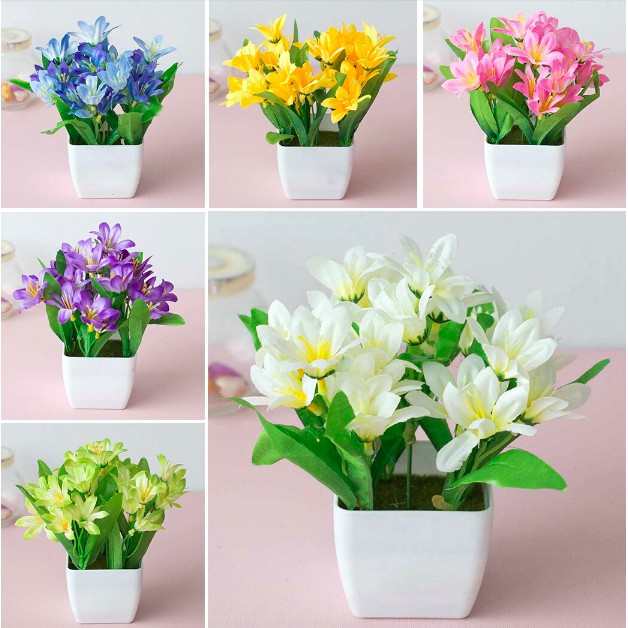 Pot Bunga Plastik Bunga Hias Plastik bunga artifical Bunga Hiasan pot bunga tanaman pot kecil SAYURI-2