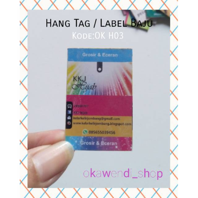 

HANG TAG / LABEL BAJU / PRICE TAG / LABEL HARGA Design Kode:OK H03