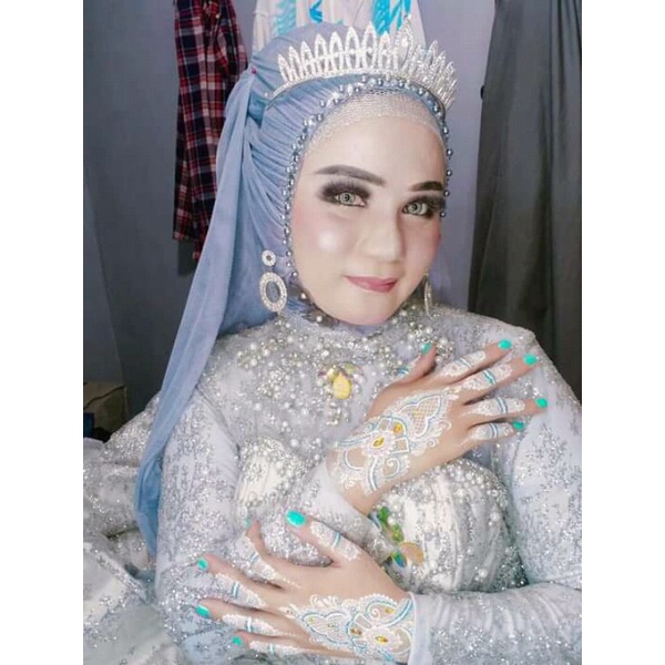 Hijab Pengantin / Slayer Pengantin / Kerudung pengantin / Kerudung Kerut Berbi Frozen