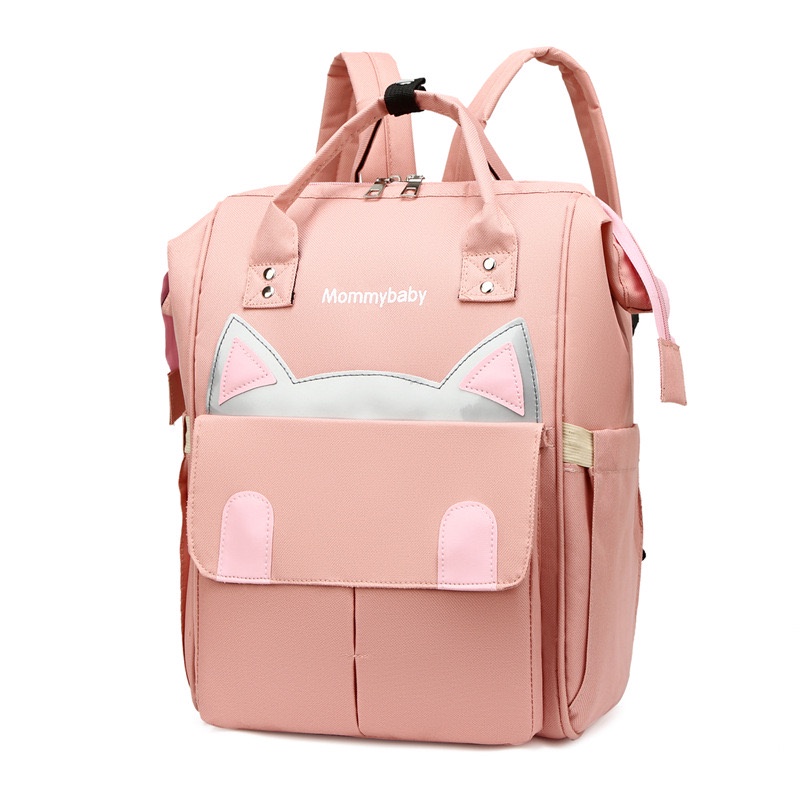 KF CAT Tas Ransel Diapers bag Bayi Import Motif Kucing Tas Backpack Waterproof Travel Bag Multi Function