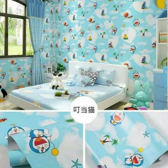 WALLPAPER DINDING MOTIF DORA EMON PANTAI