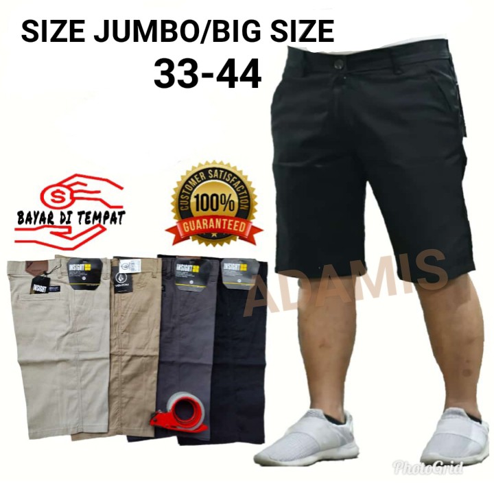 CELANA PENDEK PRIA CHINO JUMBO BIG SIZE Bahan Chinos Street/Melar Longgar