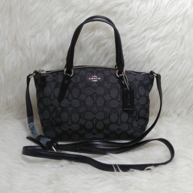 TAS COACH MINI KELSEY SIG BLACK SMOKE F57830 AUTHENTIC 100%