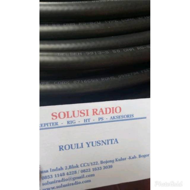 KABEL BELDEN 9913 KABEL COAXIAL RG-8 TEMBAGA TUNGGAL HITAM RG8 RG 8