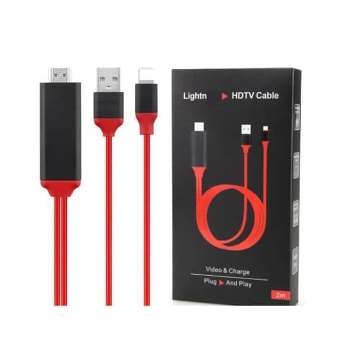 Kabel Lightning to HDMI HDTV Video Cable iPhone iPad iPod