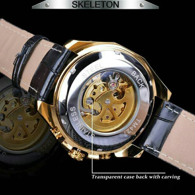 Jam Tangan Mekanik Automatic Forsining Luxury Skeleton Jantan