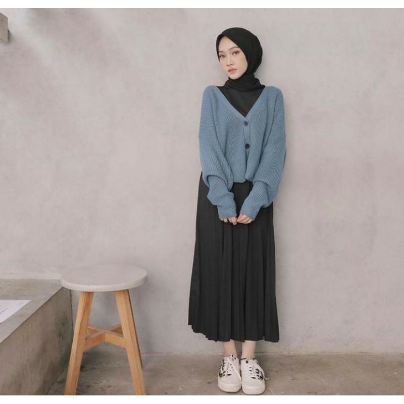MALIKA CARDY OVERSIZE / Cardigan Rajut Oversize / Baju Rajut / Cardi Crop