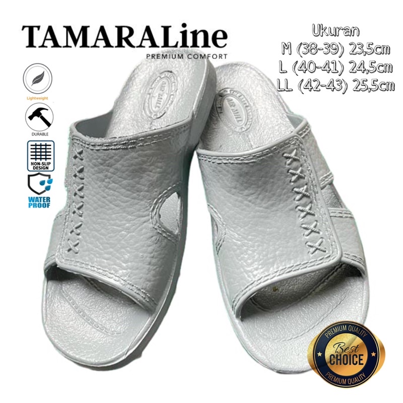 Sandal Selop Slide Slip on Karet Pria Dewasa / Remaja - TAMARALINE 116 / Bahan Premium Lentur Empuk Ringan Kuat Anti Slip Anti Air Model Sandal Casual Santai Rumah Hotel Outdoor Kamar Mandi Murah Original