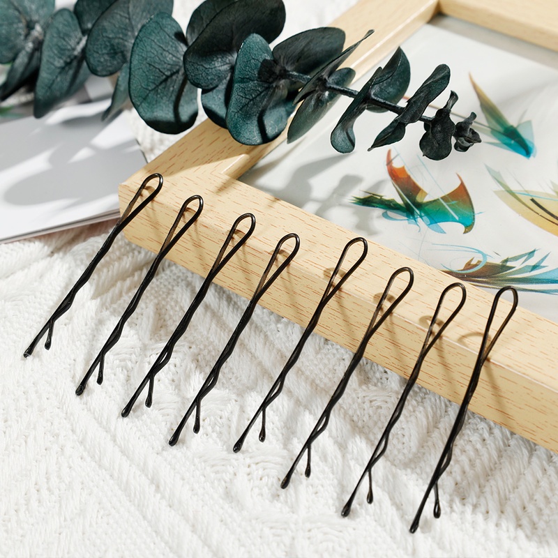 60pcs / Pak Jepit Rambut Bobby Pins Warna Hitam Untuk Wanita