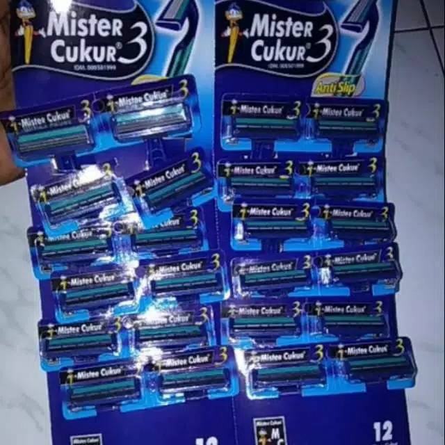 24 pcs cukur jenggot 3 pisau mister cukur