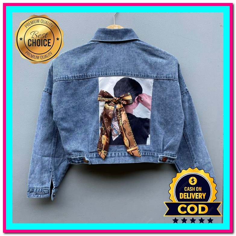 Jaket Jeans Wanita Polos Jacket Denim Levis Cewek Premium Import Cn380 Jaket Jeans Cakar Suzzie Vict