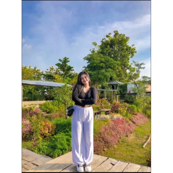 BEFAST - ZFC OOTD Blouse Crop LELY / CROPTEE BAJU CROP KOREA LEHER V / Longsleeve Wanita Terbaru / Fashion Ala Korean Style Wanita / Kaos Lengan Panjang / Tshirt Leher V / Outfit Kekinian Remaja Wanita ABG / Terlaris / Longsleeve Pas Body Crop