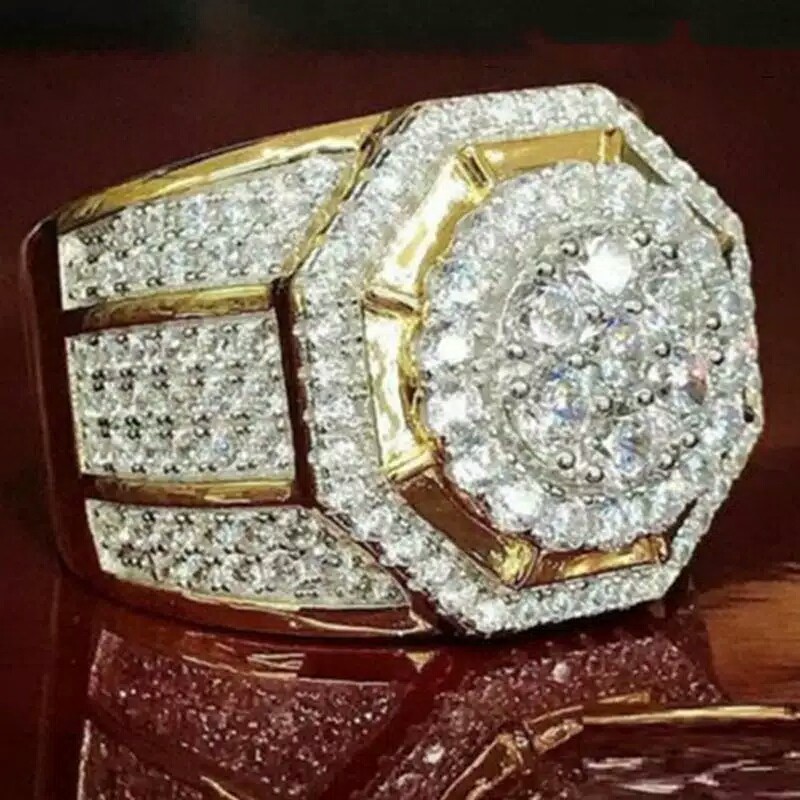 Cincin pria tengkorak punk style men ring diamond style untuk pria wanita