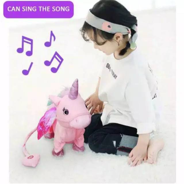 ELECTRONIC PET BONEKA UNICORN BISA JALAN NYANYI