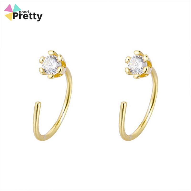 Anting Zirkon Temperamen Fashion Wanita Tidur Gratis Melepas Anting-Anting Trendi Yang Indah - PD