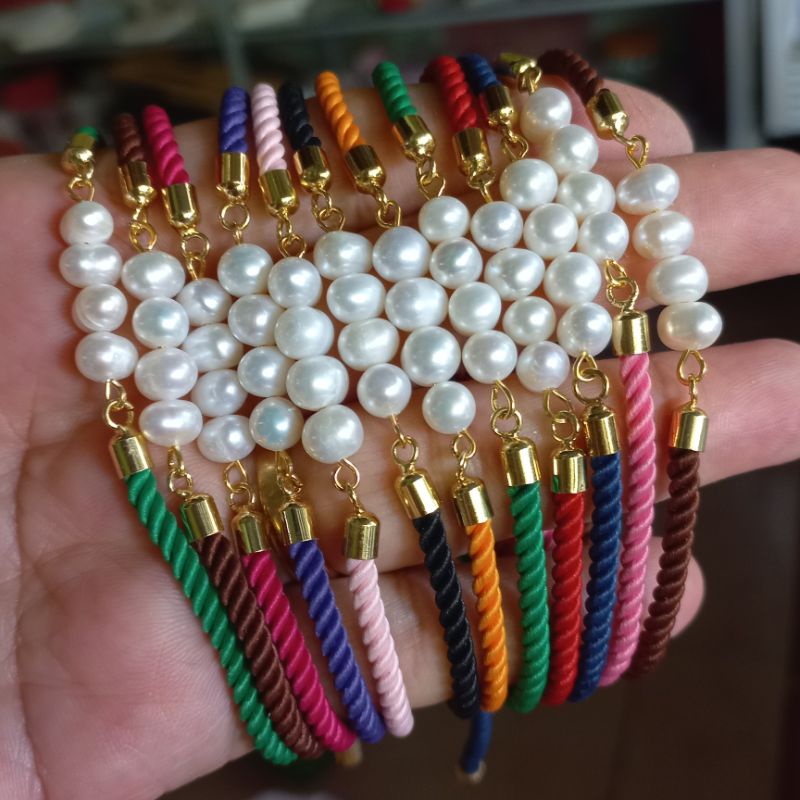 Gelang serut / gelang pandora /gelang mutiara tawar asli/gelang minimalis/ gelang imut