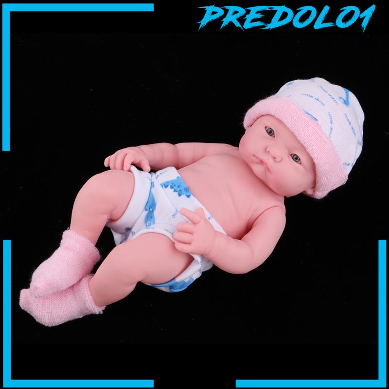 (Predolo1) Mainan Boneka Bayi Newborn Realistis 25cm Bahan Vinyl Lembut Dengan Pakaian Pink