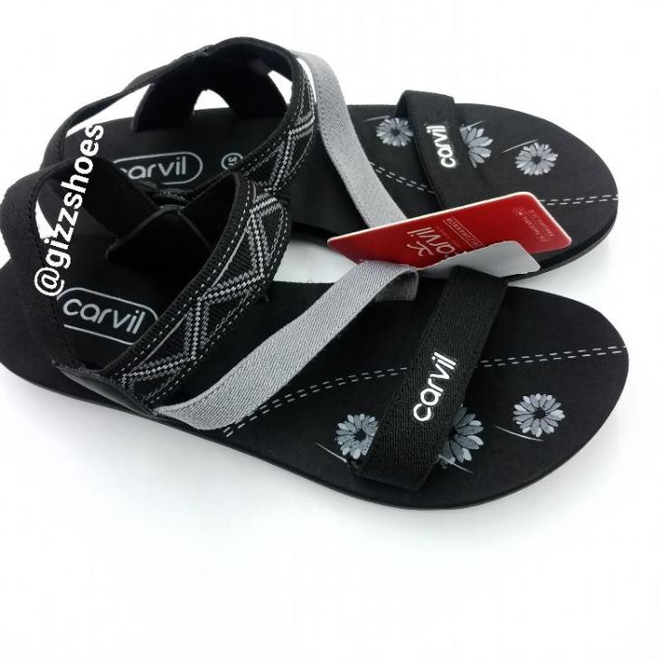 ™ Sandal Gunung Sepatu Sandal Tali Wanita Perempuan Cewe Carvil Shalom Hitam Merah Flower Floral Bun