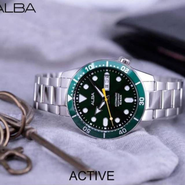 [ PROMO ] Jam Tangan Pria Alba Active Automatic Stainless Steel AL4165 AL4165X1 Original Garansi