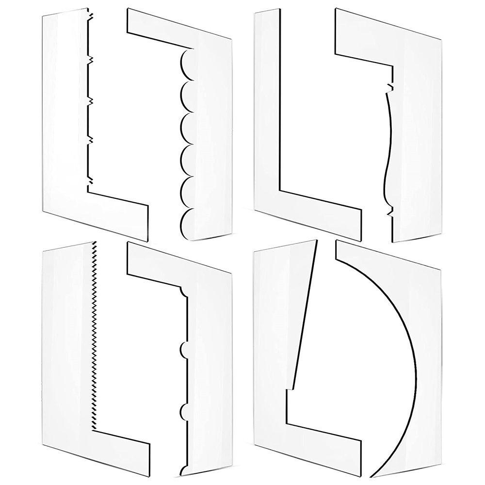 Solighter 8pcs / Set Scraper Pemotong Kue Bahan Akrilik Transparan