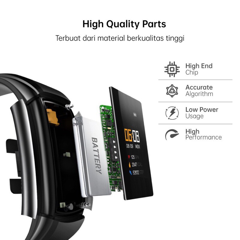 OASE Smartwatch Waterproof IP67 Smartband Health Monitoring Watchband Garansi Resmi 1 Tahun H10B