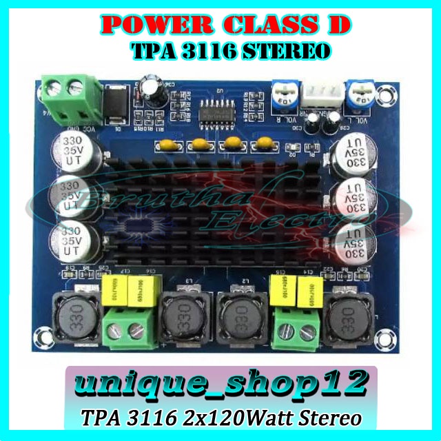 TPA 3116 Power Amplifier Digital Class D 2x120Watt
