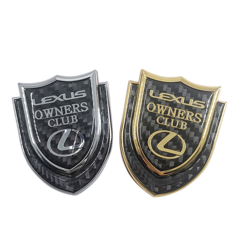 1pc Stiker Emblem Logo LEXUS Owners Club Bahan Metal Carbon Fiber Untuk Mobil LEXUS