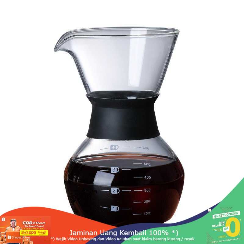 (BISA COD) RVOSTR OHFIN Coffee Maker Pot V60 Drip Kettle Teko Kopi Barista Glass - SE111