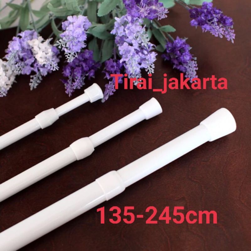 tiang fleksibel / tiang tirai tiang gantungan 135cm - 245 cm/ tongkat horden/ tongkat gorden/ tongkat kolong dapur/ tongkat fleksibel/ tongkat tirai/ tongkat ajaib/ pipa ajaib/ tiang tirai/tongkat pipa