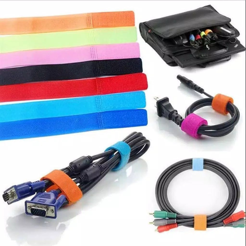 Pengikat Kabel Velcro strap binder cable - pengikat / klip / penjepit kabel organizer