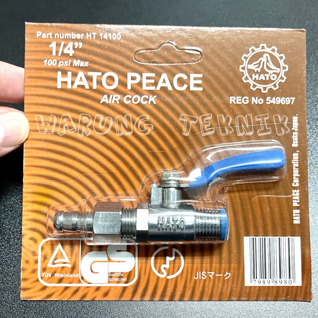 HATO AIR COCK VALVE KRAN ANGIN KOMPRESSOR DRAT 1/4 INCH ORIGINAL