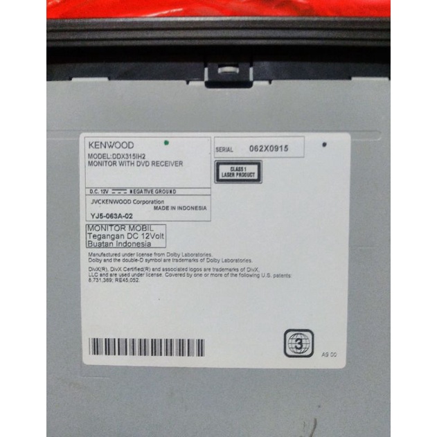 Head Unit Kenwood DDX 315 copotan Mobilio