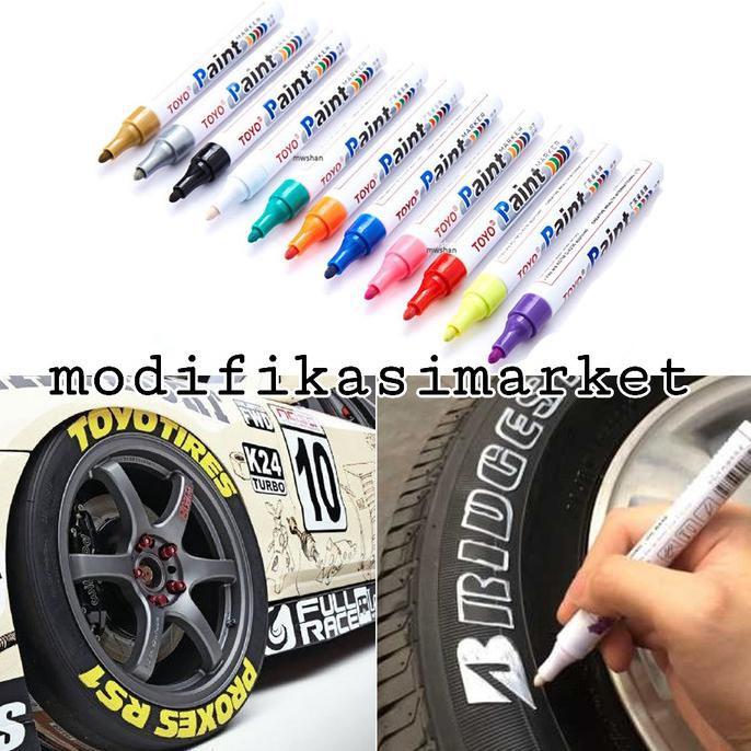 

spidol ban putih toyo paint marker ori - Merah