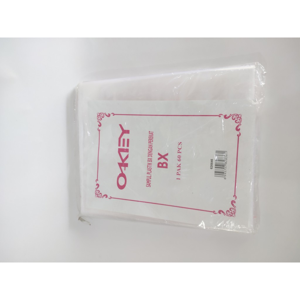 

sampul plastik buku BX dengan perekat 1 pack 60 lembar
