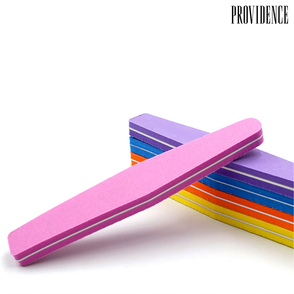 Providence 10Pcs/Set Nail File Washable Polishing Rhombus Sponge Beauty Nail Buffer for Manicure